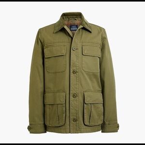 J Crew Factory Flannel Lined Barn Jacket Green NWT